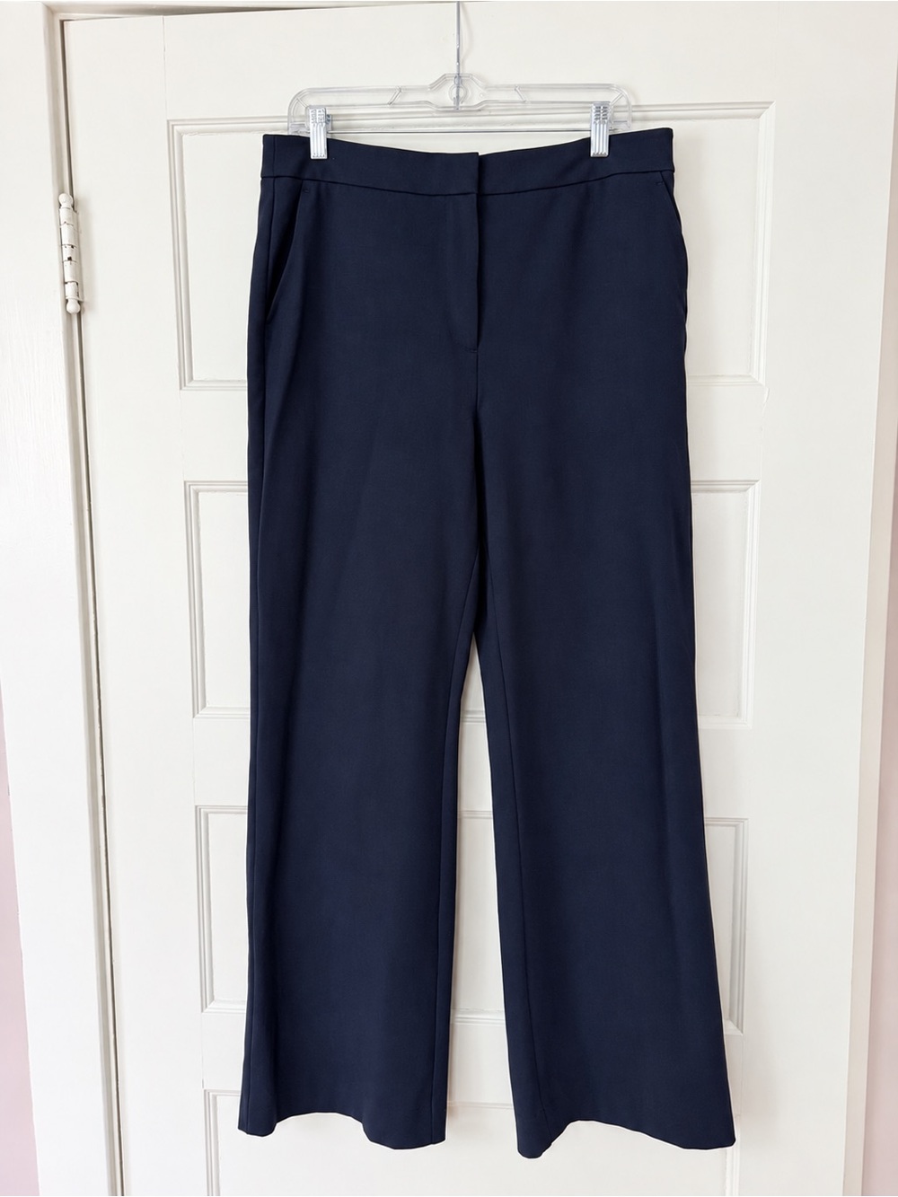 Boden Navy Blue Stretch Trousers Pants US 12R UK 16R Straight Leg